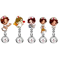 Los mejores  - Avaner - Juego de 5 Relojes de Enfermera- para Enfermera- médico- paramédico- Broche de Broche- Broche de Metal- con Pin…